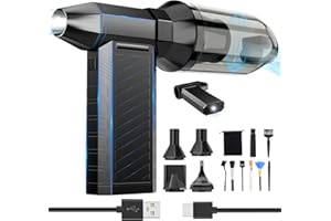 Preciva 2-in-1 Compressed Air Duster, 180,000 RPM High-Speed Turbo Electric Duster & Vacuum with 3-Second Deep Cleaning, Rech