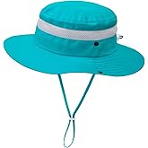 Outdoor Kids Sun Hat for Boys Girls Wide Brim Mesh Bucket Hat UPF 50+ Sun Protection Breathable Summer Fishing Safari Hat