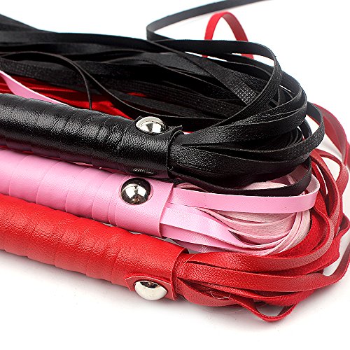 HOT! Roleplay Adult Games SM Spanking Paddle Sex Toys For Couples Flirt Flogger Sex Whip Bondage PU Leather Fetish Sexy Knout (52.5cm length, Black)