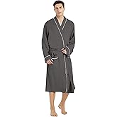 U2SKIIN Mens 100% Cotton Robe Lightweight Knit Bathrobe