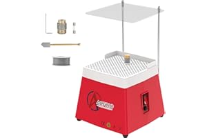 AOFOLO Stained Diamond Glass Grinder Machine DIY Tool with 5/8" & 1" Grinder Bits, 63/37 Solder, Glass Cutter, Acrylic Baffle for Glass Processing Arts and Decoration, 110V 65W, 4200RPM, Red