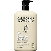 California Naturals Body Wash for Women and Men, Vitamin E Shower Gel Cleanser, Natural, Vegan & Cruelty Free, Paraben & Sulfate Free, Moisturizing Skin, Coconut, All Skin Types, 16.5 fl oz