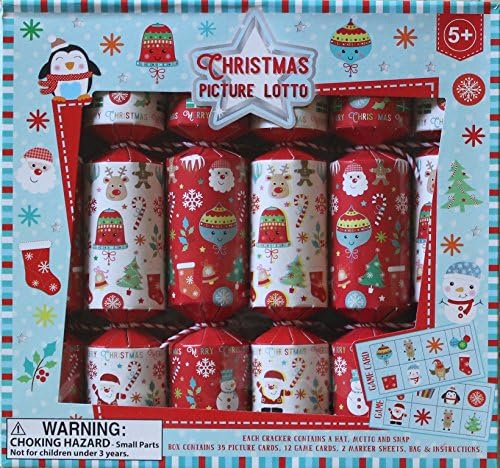 Christmas Picture Lotto Crackers - Pack of 6