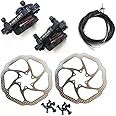 BQSHOP HS1 Bike Disc Brake Kit - Mountain Bicycle Bike Mechanical Front and Rear 160mm Caliper Rotor BB7 BB8 Whit Bolts and Cable