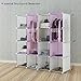 Tespo Portable Closet for Hanging Clothes, Armoire Wardrobe for Bedroom, Storage Cube Organizer, Modular Cabinet, Sturdy and Capacious, White.