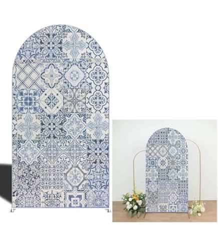 Arch Backdrop 7ft Height Cover Stretchy Spandex Fabric Snow Forest Lights...