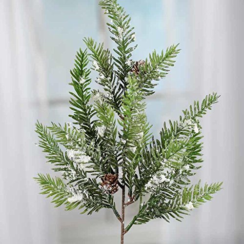 Factory Direct Craft Group of 2 Snowy Sparkling Green Artificial Hemlock Pine Embellishing Sprays for Home and Holiday Decorating and Embellishing