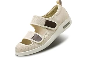 ORTHOSHOES Womens Adjustable Sandal Extra Wide Widths Diabetic Edema Walking Shoes Closed Toe Slippers Easy On/Off with 3 Pairs Insoles Replacement for Elderly Swelling Bandaged Feet