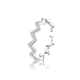ASCOMY Dainty CZ Wave Ring Silver Handmade Ripple