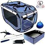Pet Fit For Life Collapsible Cat Bed/House/Carrier with Portable Litter Box and Bonus Pet Fit For Life Cat Feather Toy and Collapsible Bowl