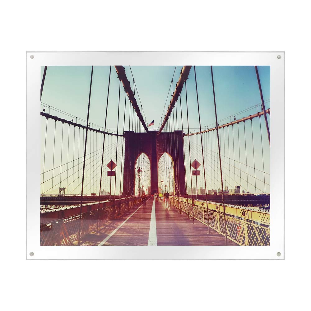 Isaac Jacobs 11x14 Wall-Mountable Clear Acrylic Picture Frame, Magnetic Photo Frame, Made for Gallery Display, Wall Space, Wall Décor, Art, Home or Office