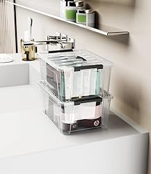 WYT Clear Storage Latch Bins, 6-Pack Storage