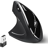 Perixx PERIMICE-713L Left Handed Ergonomic Wireless Vertical Mouse - 800/1200/1600 DPI - Recommended with RSI User