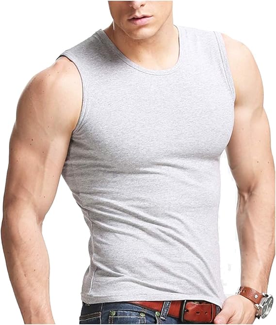 Amazon タンクトップ 男 インナーシャツ スポーツ フィットネス スリムフィット きつい きつい ワイドショルダー ベスト綿 トレーニングベスト タンクトップ 通販