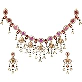 TARINIKA Brass Sidhya Necklace Set with Temple Design - Indian Jewelry Sets for Women | Perfect for Ethnic Occasions | Traditional South Indian Necklace | 1 Year Warranty*