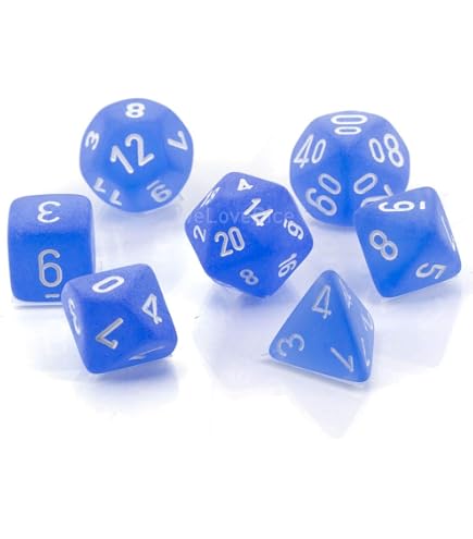 Amazon.com: Chessex CHX27416 Dice-Frosted Caribbean Blue Set