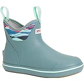 XTRATUF Women's Durable Waterproof Breathable Slip-Resistant 6 Inch Ankle Deck Boots, Trooper Blue/Beach Glass, 6