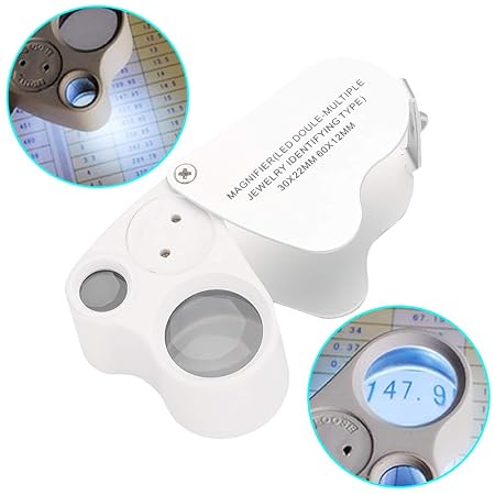 KIMILAR 30 X 60 X Juwelier Lupe LED Beleuchtete Juwelierlupe Schmuck Lupe für Edelsteine, Schmuck, Rocks, Briefmarken, Münzen