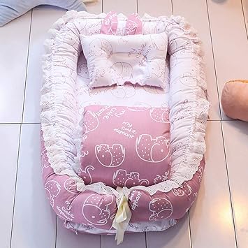 Amazon Com Nido Portatil Para Bebe Recien Nacido Cama Bionic Extraible Cama De Viaje Cama Parachoques Colcha Almohada Baby