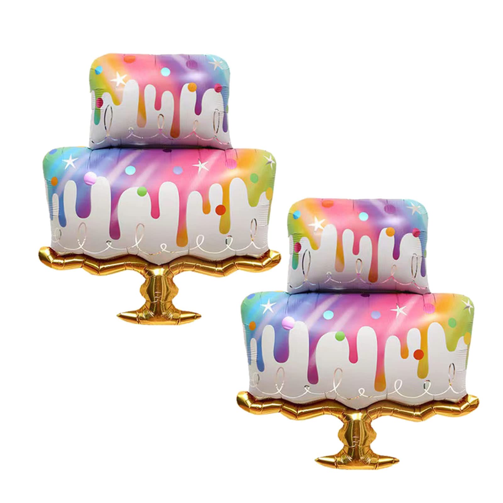 Photo 1 of 2PCS Big Happy Birthday Balloon Large Foil Balloons Birthday Cake Mylar Balloons Party Decoration Cupcake Balloon Supplies