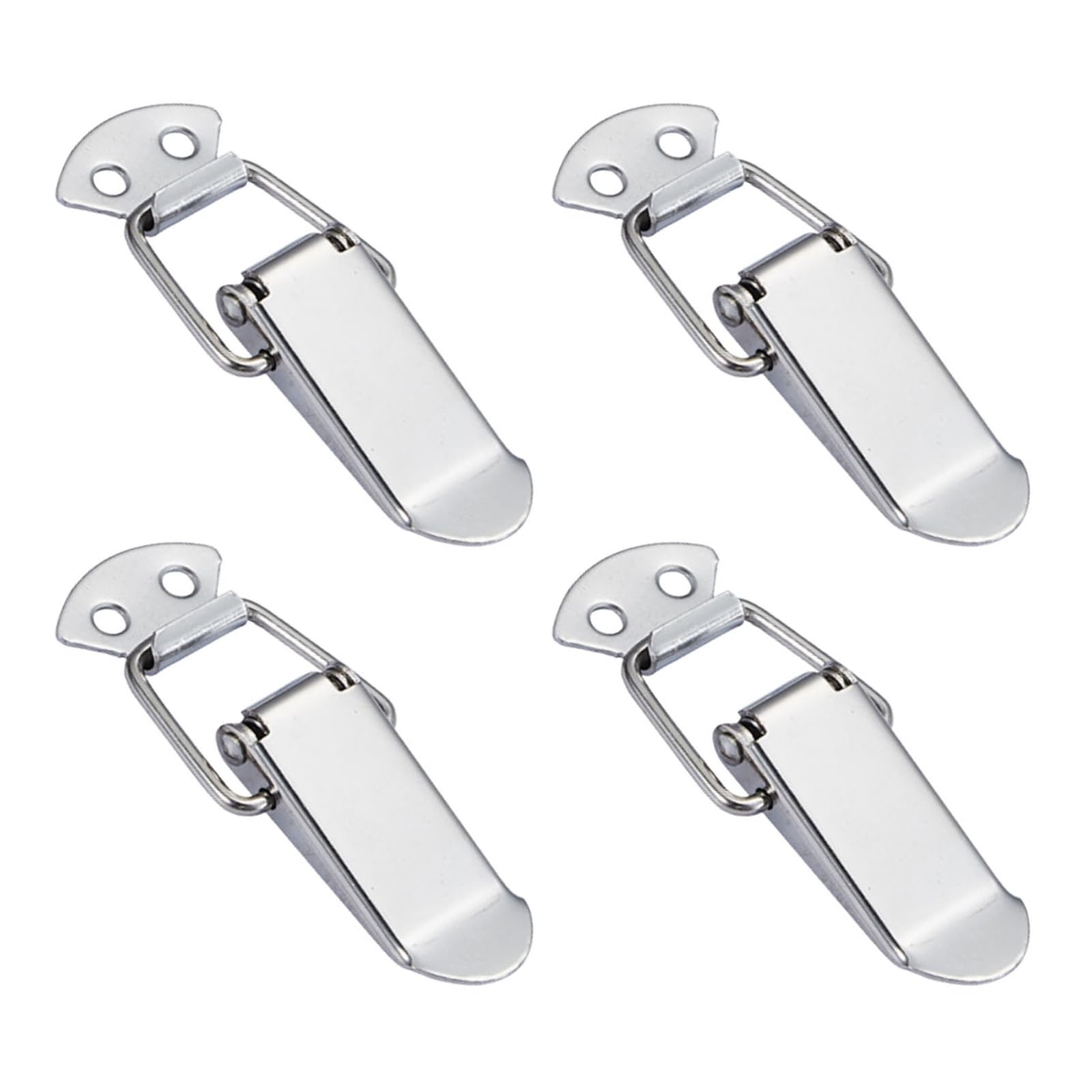 Leliafleury 4PCS Spring Loaded Toggle Latch Stainless Steel Tension Clasp Spring Lock Hasp Catch Duck Billed Buckles for Toolbox Drawer Cabinet Case Closet, Medium, 90mm Length