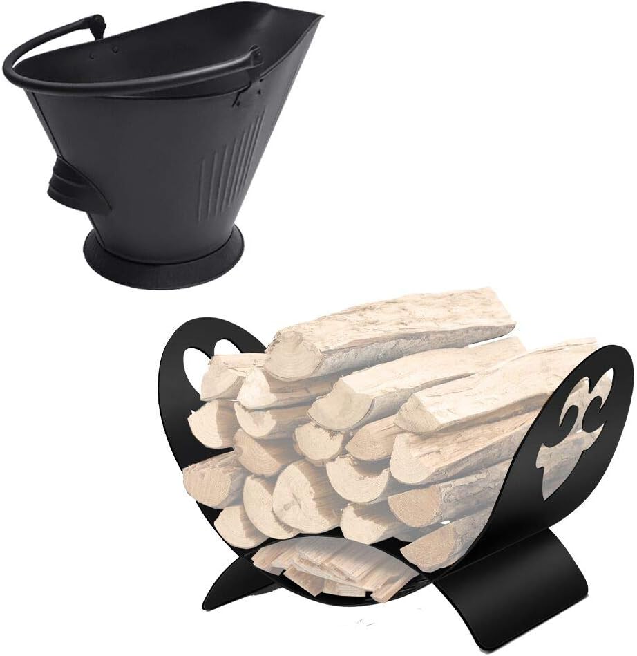 Amagabeli Bucket for Fireplace + Bundle + Fireplace Log