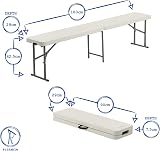 Harbour Housewares Folding Garden Bench 6ft Black Heavy Duty 250kg view 4
