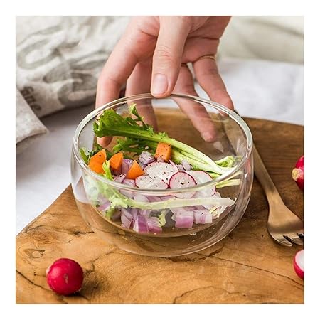 Inicio muñeca grande Tazón de vidrio con doble aislamiento for ...