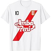 Arriba Peru Soccer Number 10 Retro Peruvian Futbol T-Shirt