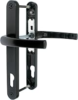 JCP uPVC Door Handle Pair 211mm Centres 92mm PZ 240x30 Backplate Black view 1