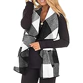 CARCOS Plus Size Women Vest Plaid Lapel Open Front Cardigan Buffalo Sleeveless Jacket Coat with Pockets XL-5XL