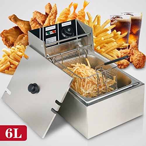 Bestcooker 6L Electric Deep Fryer Commercial Tabletop Restaurant Frying Basket Scoop 2500W