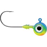 VMC Tungsten Moon Eye Jig, Balanced Head Design for Bass, Walleye and Freshwater Fishing, Size 1/4 oz., 2 Pack, Parrot