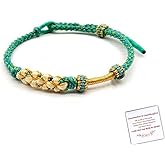 For Granddaughter - A Link That Can Never Be Undone Peach Blossom Knot Bracelet, Granddaughter Bracelet from Grandma Always Be Brave And Be Strong Adjustable Braided Bracelets for Women Jewelry