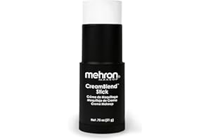 Mehron Makeup CreamBlend Stick | Face Paint, Body Paint, & Foundation Cream Makeup | Perfect for Halloween .75 oz (21 g) (White)