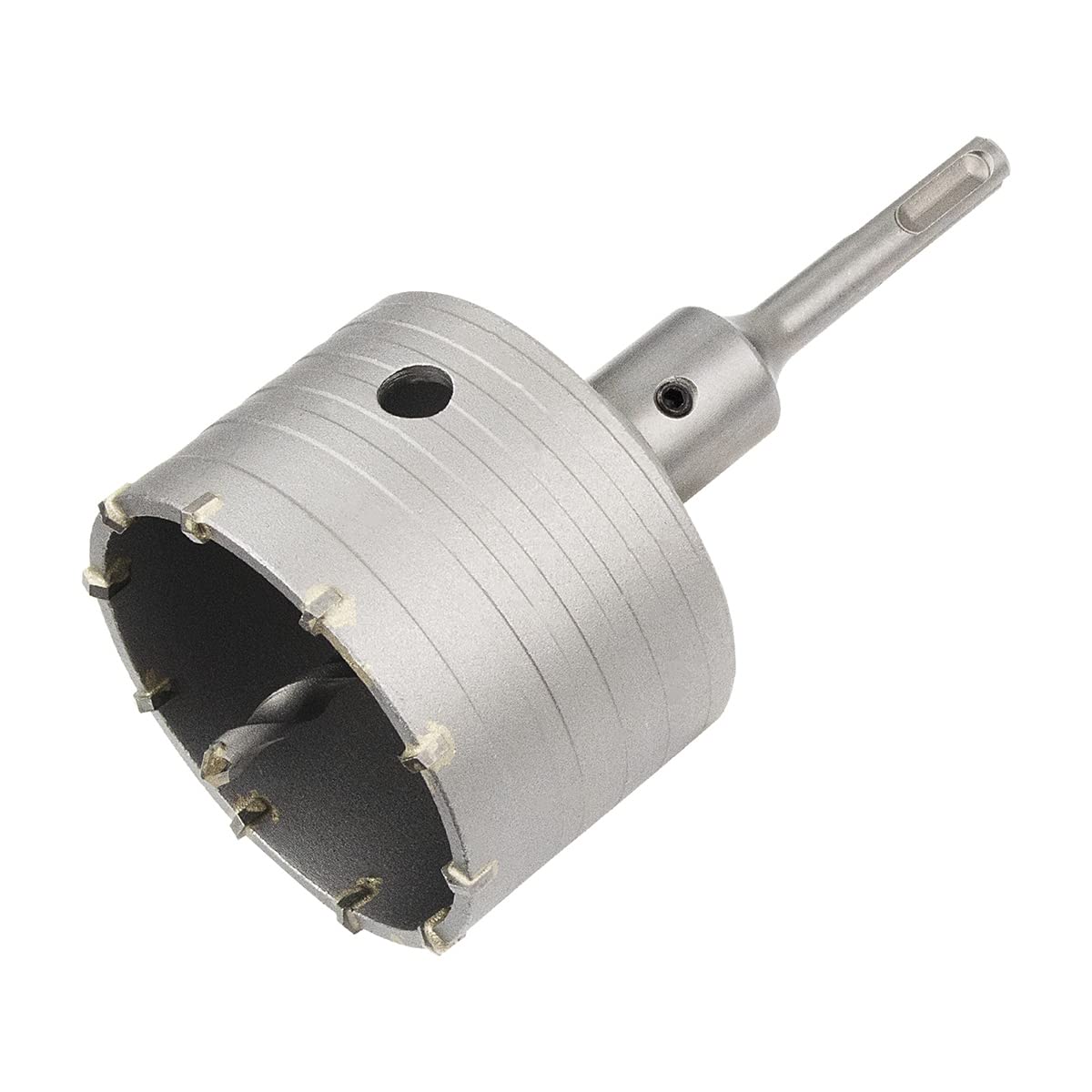 Meccion Carbide Hole Saw Drill Bit, Tungsten Tips Hollow Hole Cutter for Brick, Concrete, Cement Stone Wall (85mm+110mm SDS Plus Adapter)