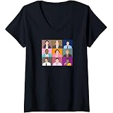 Womens The Office Dunder Mifflin Portraits V-Neck T-Shirt