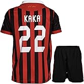 Pitch and Trek Milan Nostalgia Kids Soccer Jersey Shirts Football Futbol Socks Gift Set Youth Sizes
