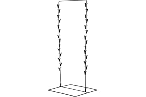 lukar Candy Clip Bag Holder Rack Display Stand with 26 Clips, Black 2-Row Snack Retail Display Rack, Chip Stand Display for Party Candy Cart, Countertop Chip Bag Holder, 24 x 9 Inches Snack Display