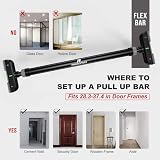 Door Pull Up Bar 72-95 cm Fitness Chinning Bar Black view 7