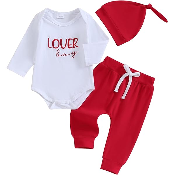 Bodysuit Baby Boy 1st Valentine's Day Outfit AGAPENG Baby Boy