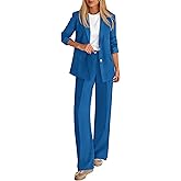 KIRUNDO Womens Suits 2 Piece Set Business Casual Blazer Jacket Wide Leg Dress Pants Suits Professional Work Office Outfits