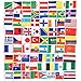 Juvale Country Flags of the World - 7.5 x 5.2 In Assorted Polyester 72-Pack on 12.1 In Poles - World Mini Flags Bundle