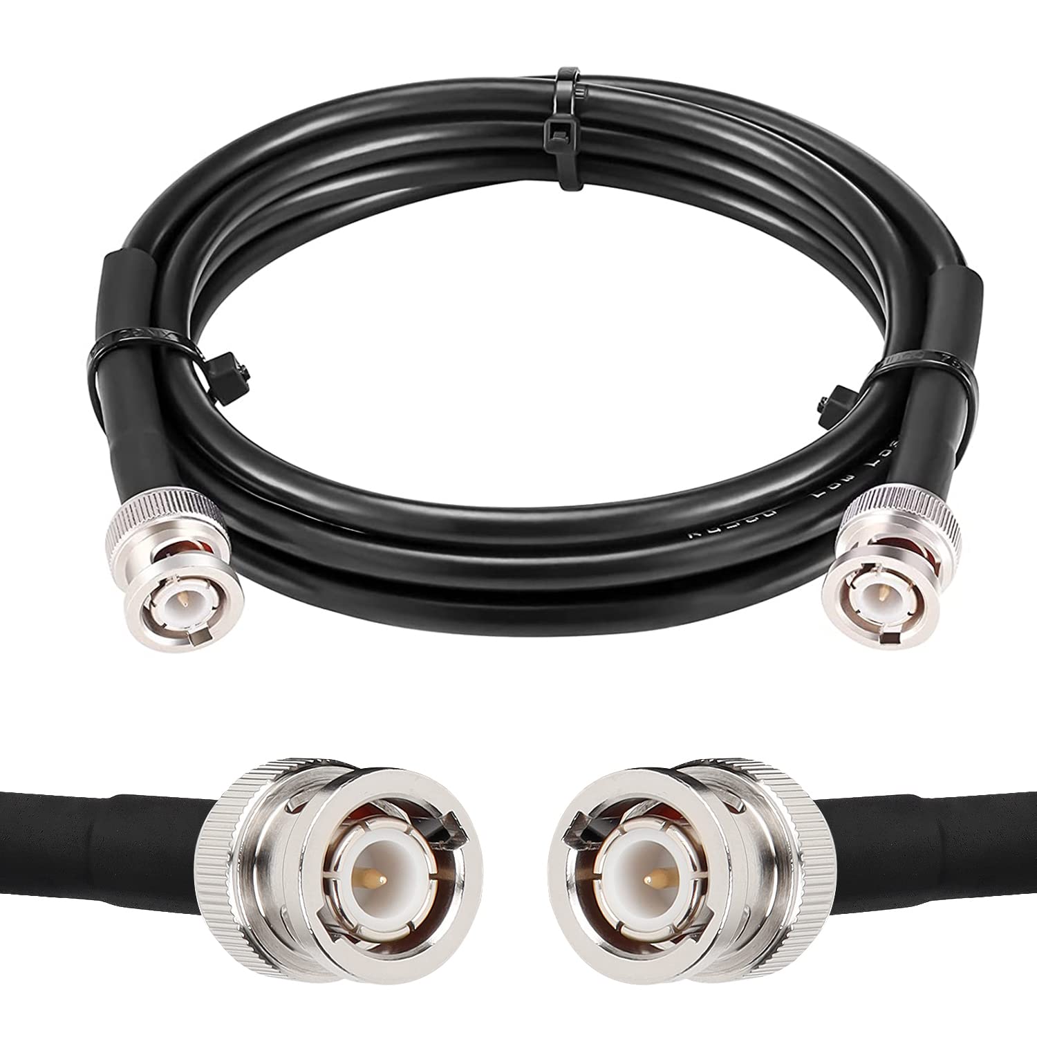MOOKEERF BNC Male to BNC Male Coax Cable 6ft, 50 Ohm RG58 Coaxial Cable with BNC Connectors — image 1