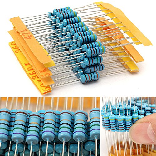 WiMas 1 ohm-1M ohm 1W 100 Value Metal Film Resistor Resistance Assorted Kit 1000Pcs