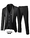 MY'S Mens 3 Piece Tuxedo Set with Bow Tie, Shawl