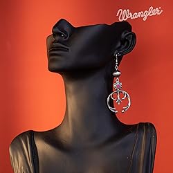 Wrangler Western Earrings Concho Dangling Retro