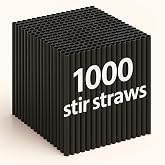 Coffee Stirrers, 1000 Pcs Coffee Stir Sticks, 5.25&rdquo; Coffee &amp; Cocktail Straws, Disposable Plastic Swizzle Stirring Sip Straws for Coffee Shops, Bars - Bulk 1000 Pcs (Black)