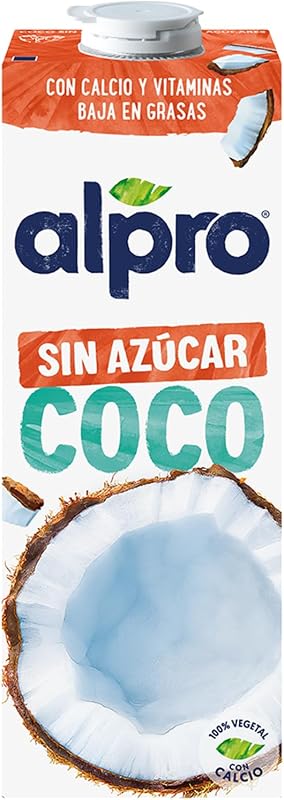 Bebida vegetal de coco sem açúcar alpro 8x1l
