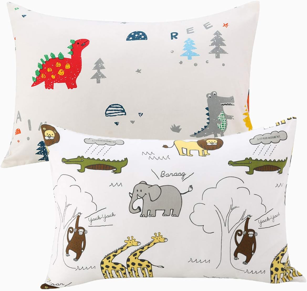 Dinosaur Toddler Pillowcases UOMNY 2 Pack Dinosaur Pillow case100% Cotton Pillow Cover Pillowslip Case Fits Pillows sizesd 13 x 18 or 12 x 16 Inch for Baby Pillow Cases